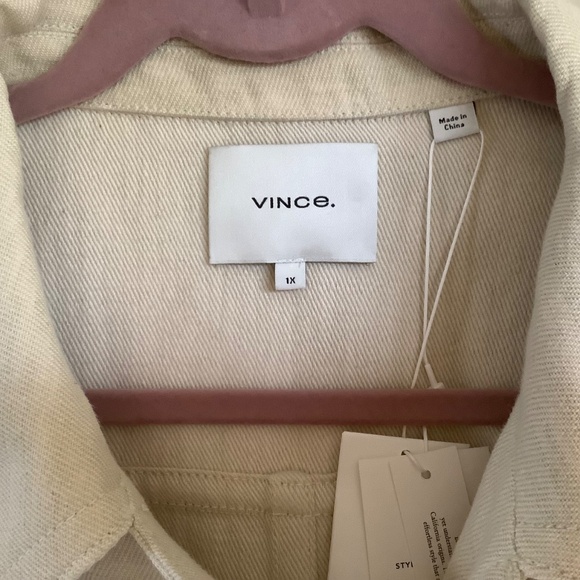 Vince Organic Cotton & Linen Twill Jacket Lemon Stone SZ 1X - Picture 8 of 16